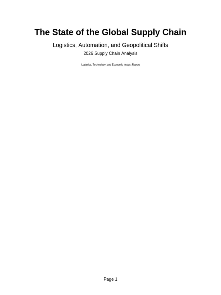 2026 Supply Chain Trends and Innovations | PDF | Logistics | Automation