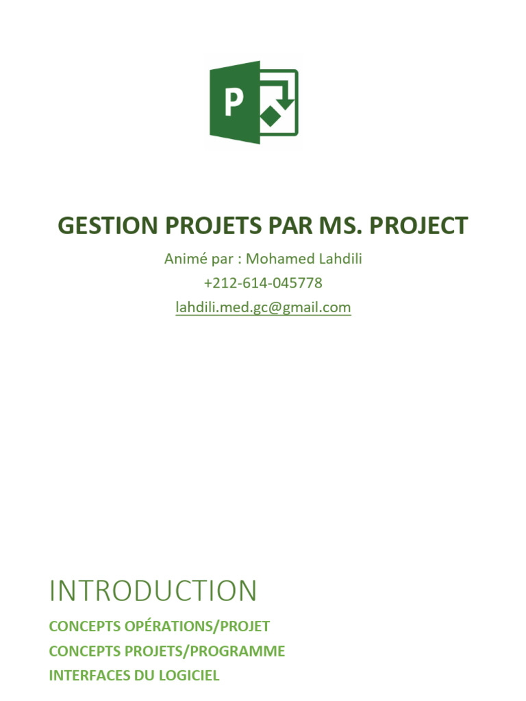 Gestion de projets avec MS Project | PDF | Planification | Ingénierie ...