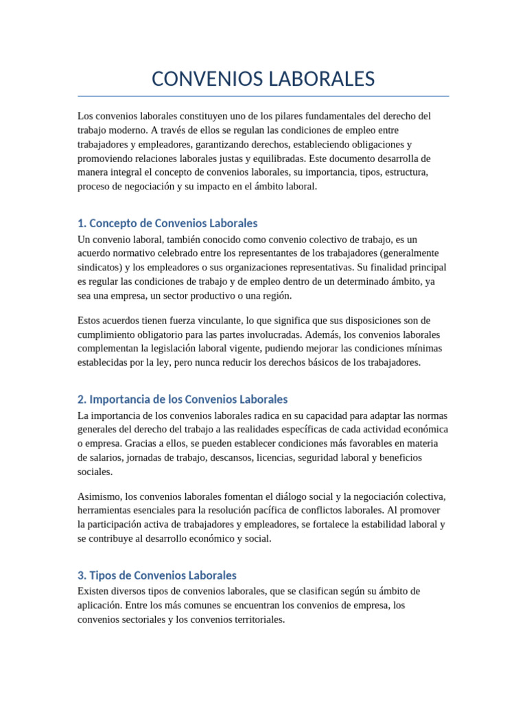 Guía sobre Convenios Laborales | PDF | Derecho laboral | Acuerdo colectivo