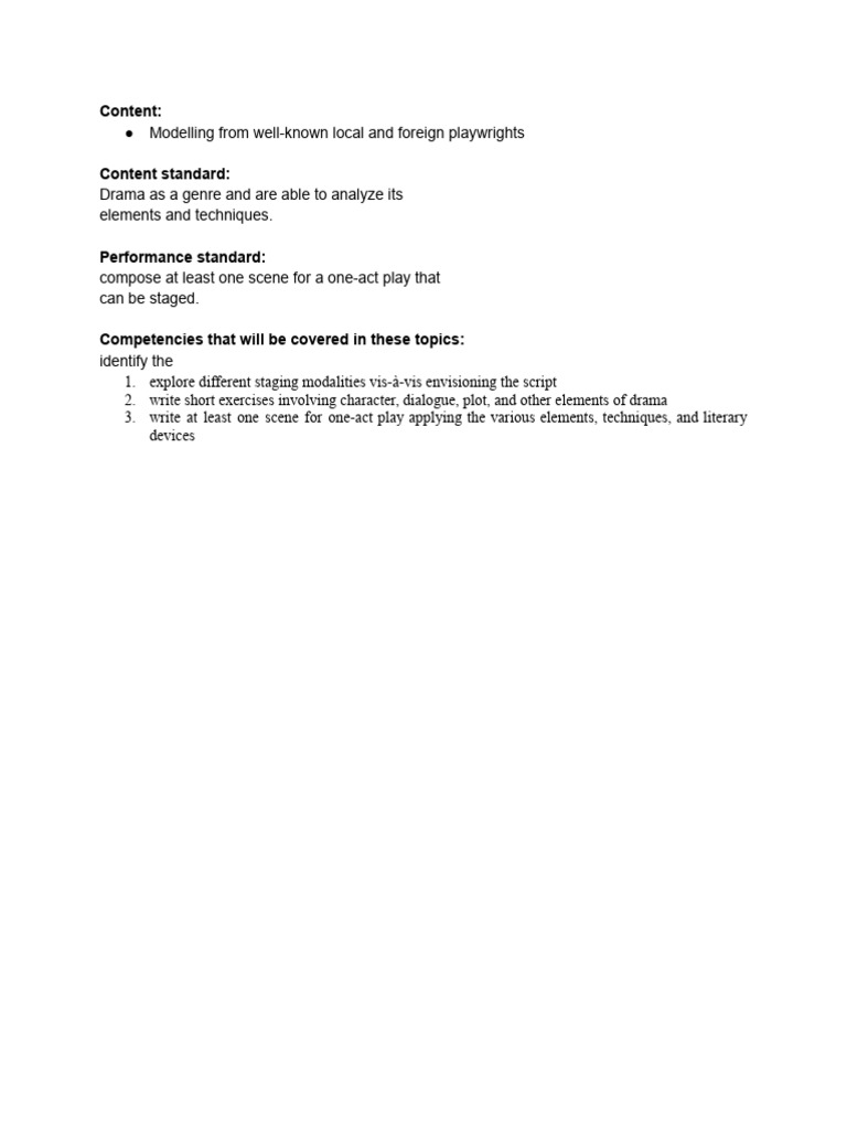 One-Act Play Writing Techniques | PDF