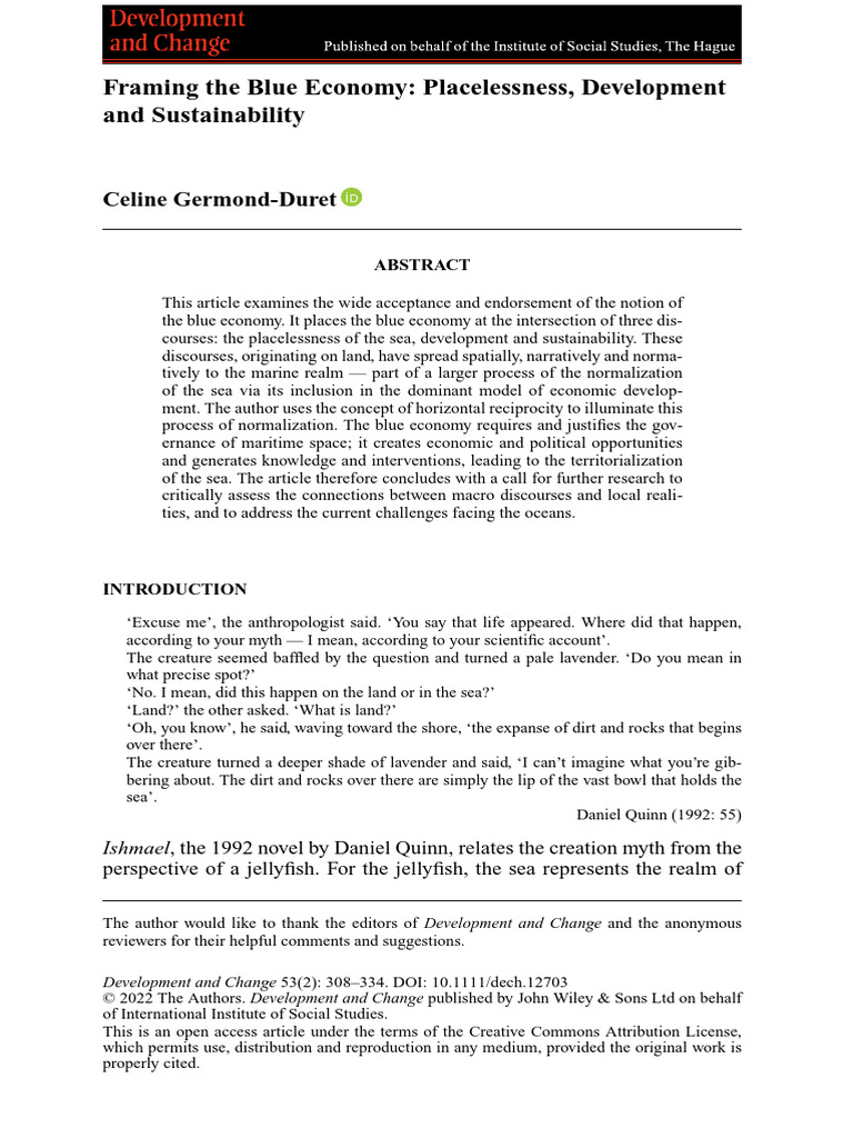 Blue Economy: Discourse and Sustainability | PDF | Sustainability ...