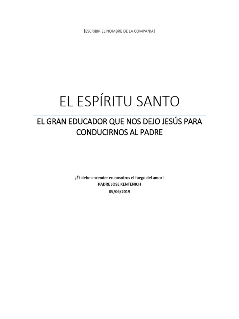 El Espíritu Santo: Guía Divina y Transformadora | PDF | Cristo (título ...