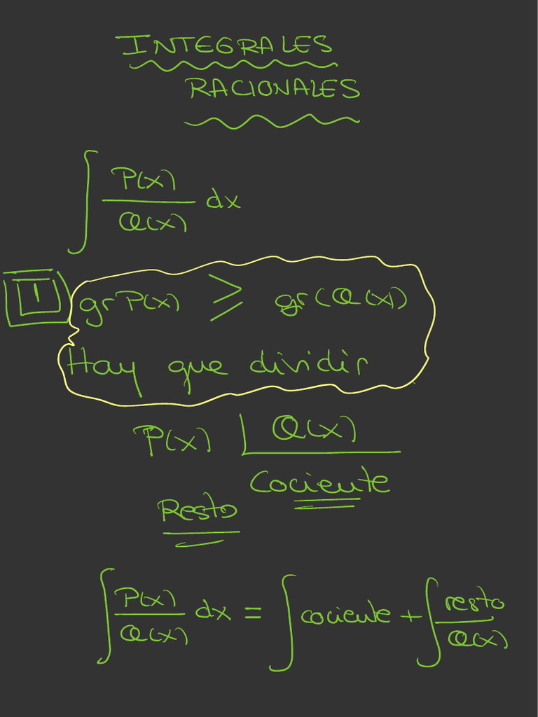 Integrales Racionales y Ejemplos | PDF
