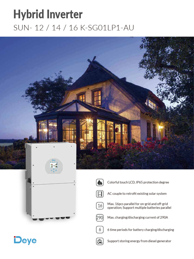 Datasheet Sun 12 16k Sg01lp1 Au 240203 Au | PDF | Alternating Current ...