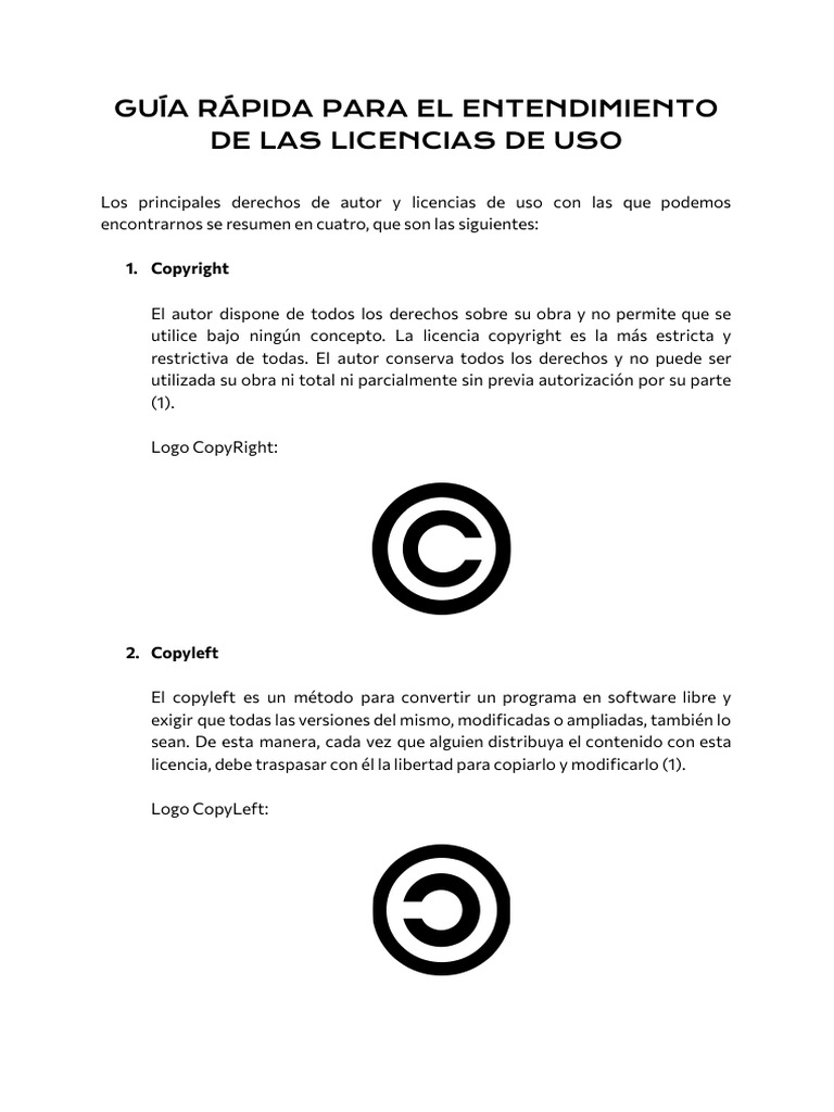 Licencias de Uso: Copyright y Creative Commons | PDF | Dominio publico ...