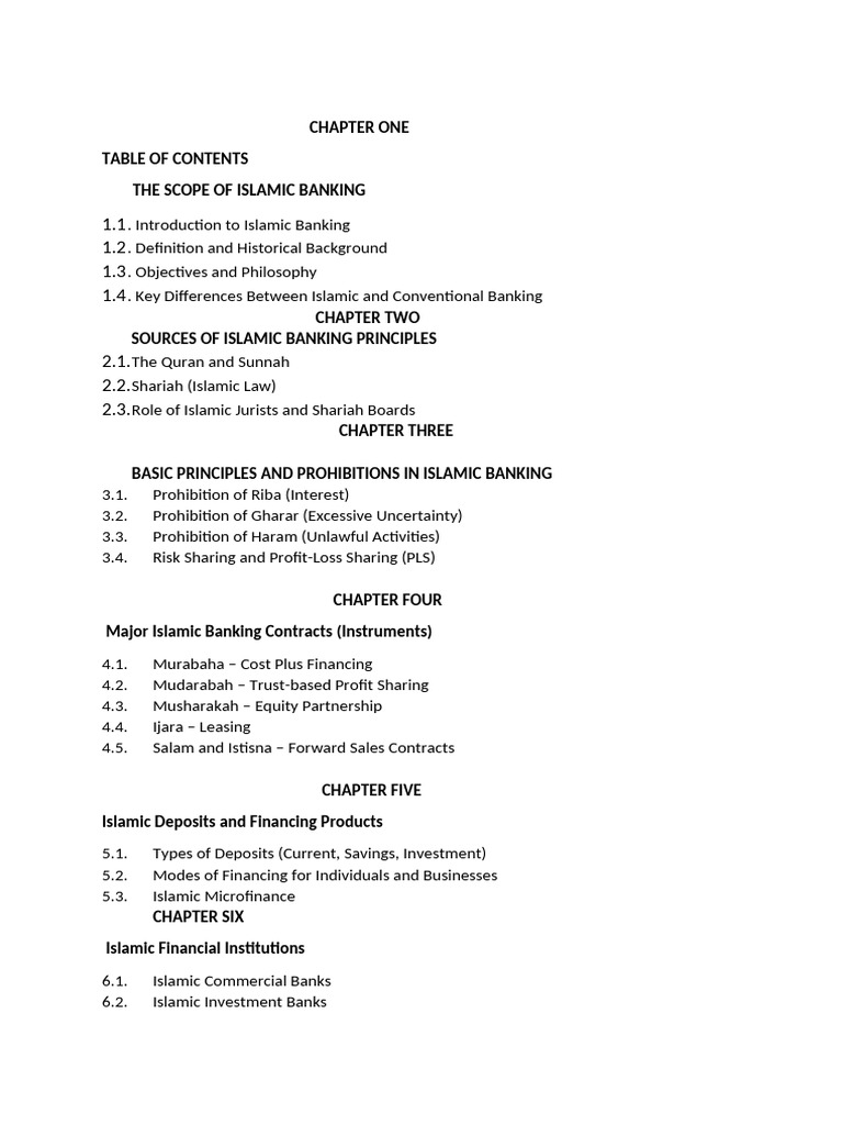 Overview of Islamic Banking Principles | PDF | Islamic Banking And ...
