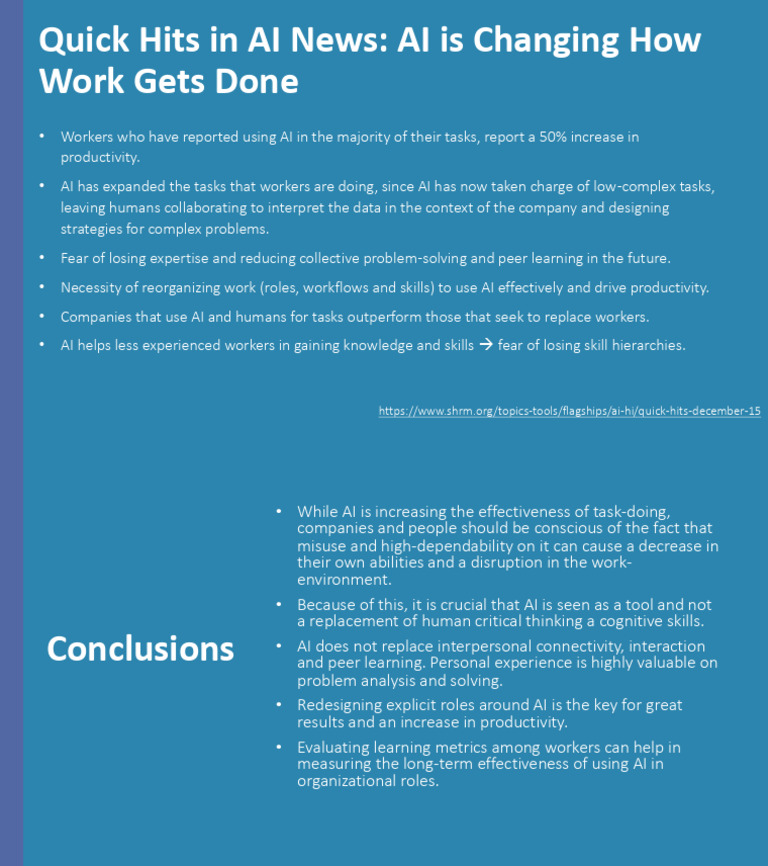 AI's Impact on Workplace Productivity | PDF