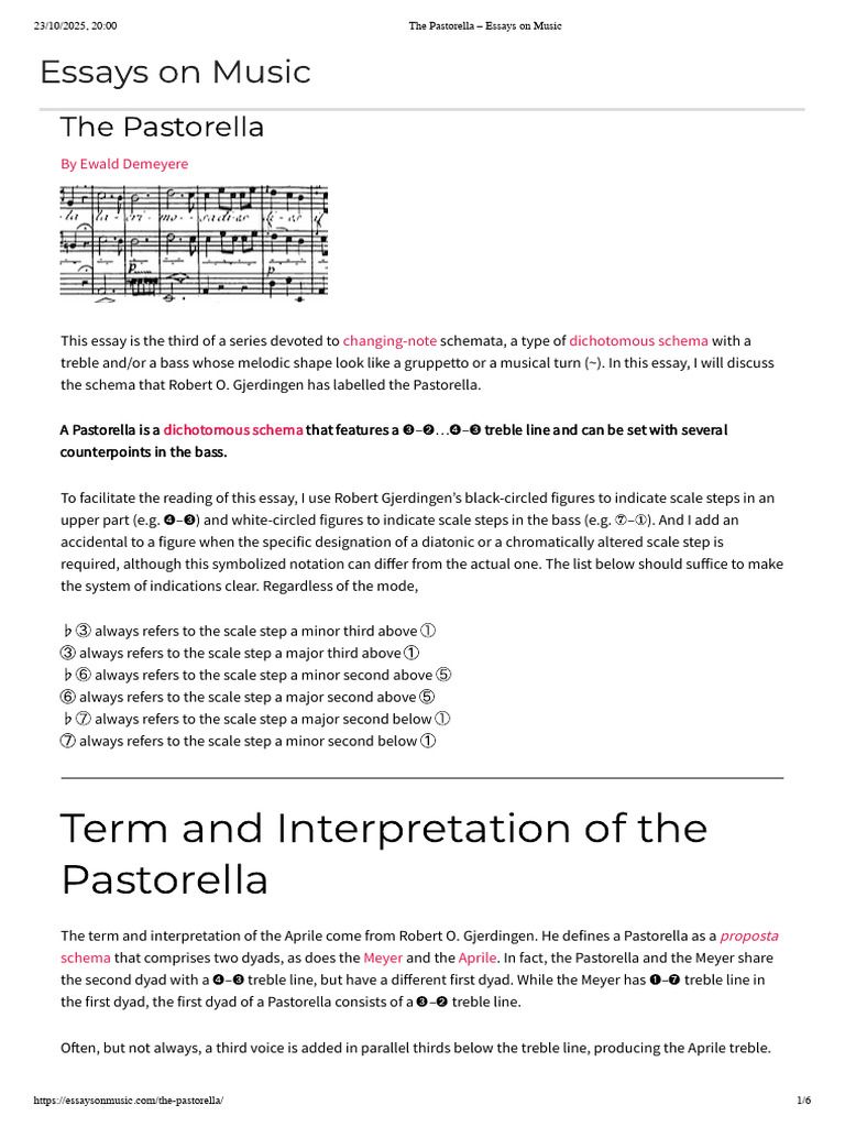 Understanding the Pastorella Schema | PDF | Scale (Music) | Clef