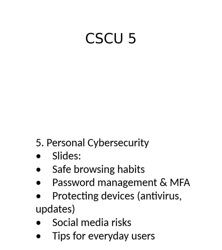 CSCU 5 | PDF