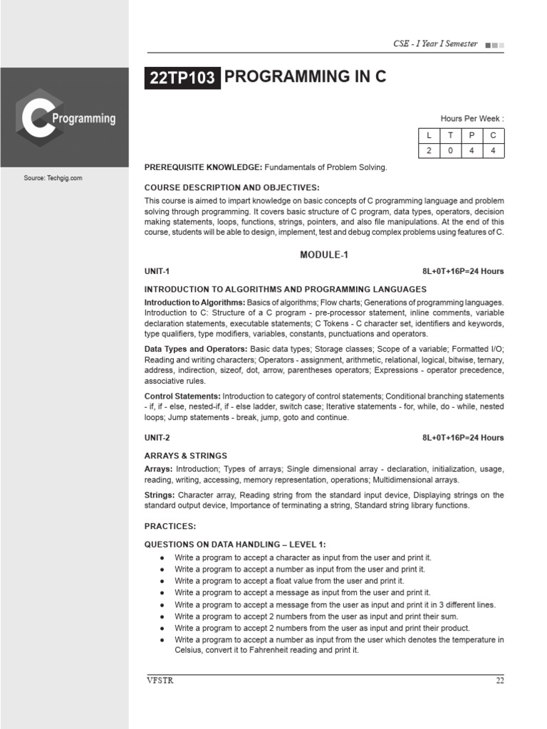 22TP103 | PDF | Pointer (Computer Programming) | String (Computer Science)
