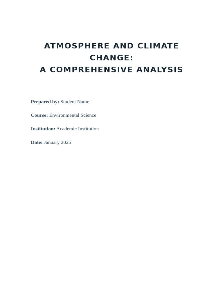 Climate Change: Causes and Consequences | PDF | Climate Change ...