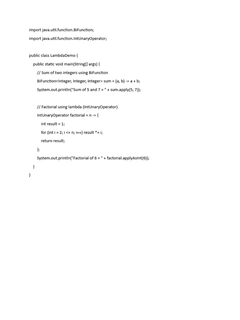 Java Lambda Expressions Example | PDF