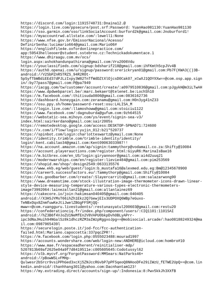 Compromised Login Credentials List | PDF