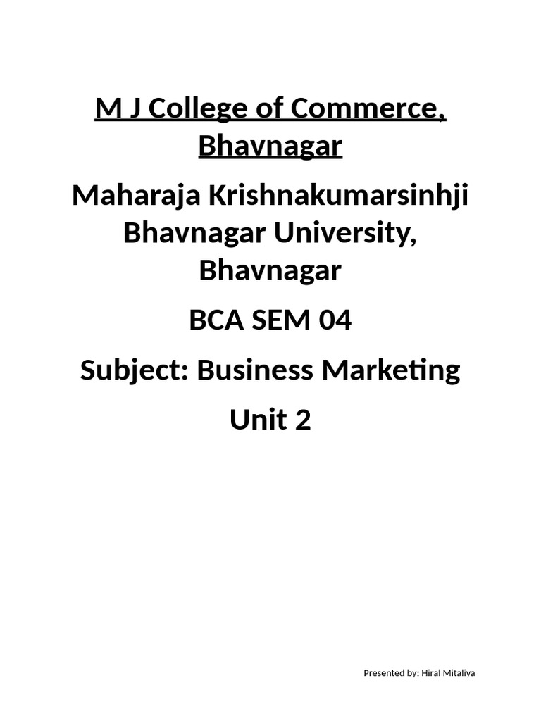 Business Marketing Unit 2 | PDF | Marketing | Marketing Strategy
