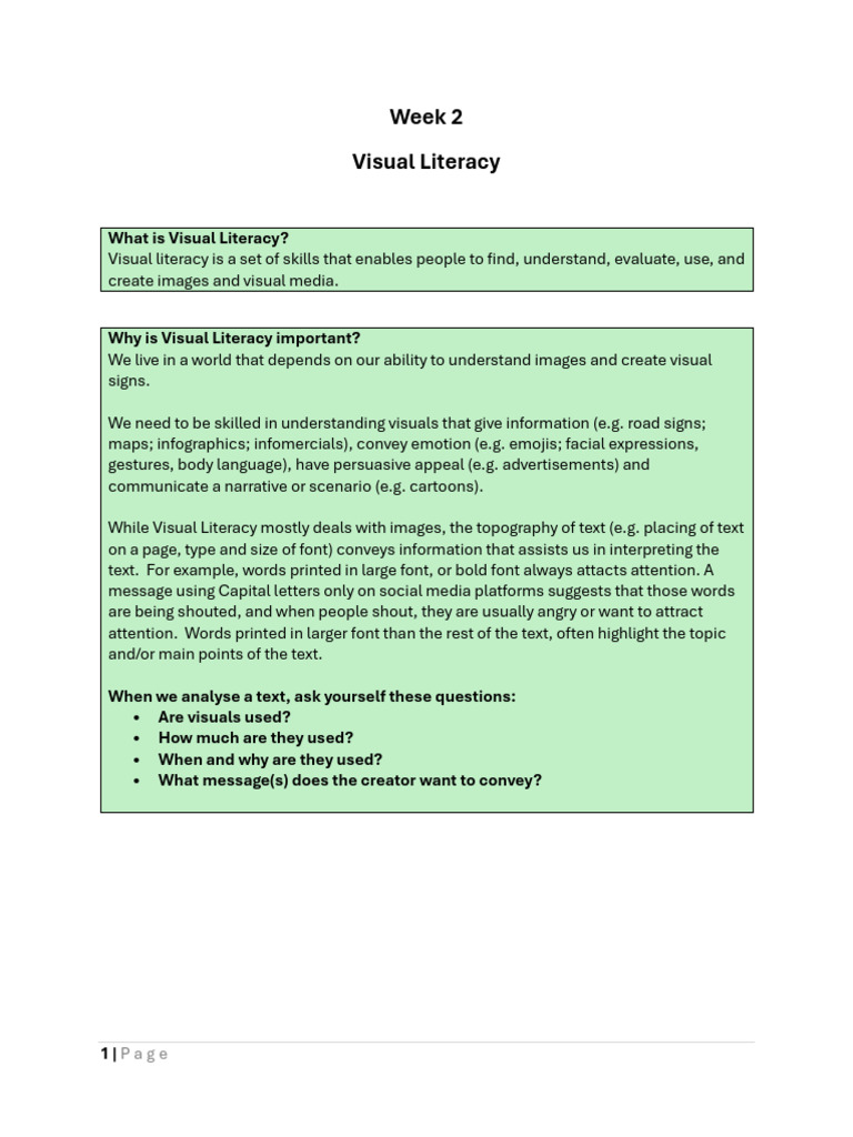 Understanding Visual Literacy Skills | PDF | Body Language | Psychology