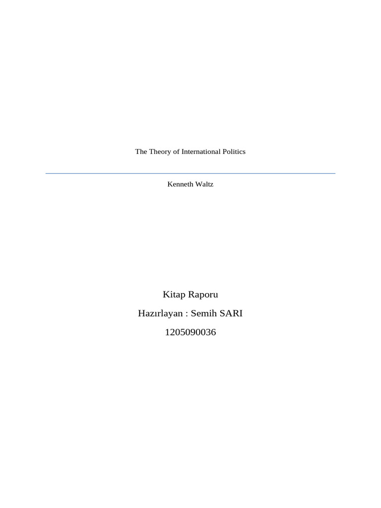 The Theory of International Politics Kit | PDF