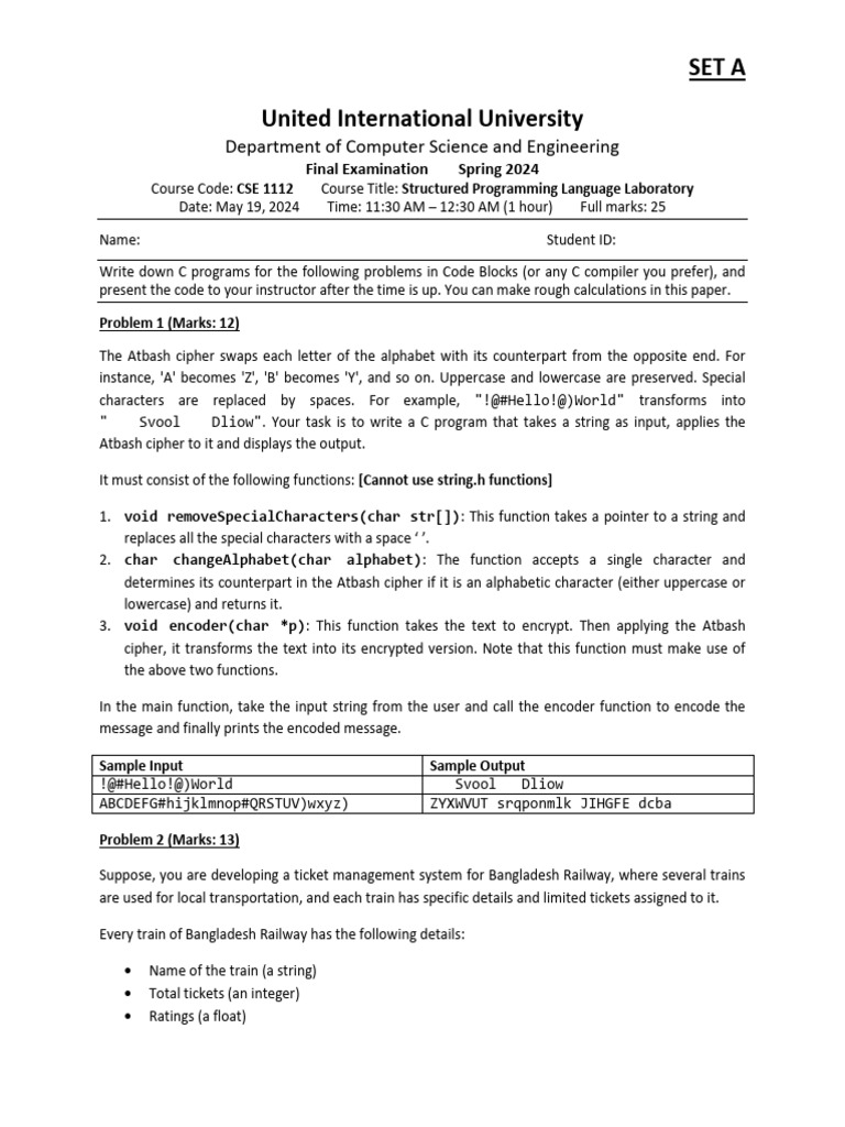 Assignment 2 SPL Lab (1) | PDF | String (Computer Science) | Cipher