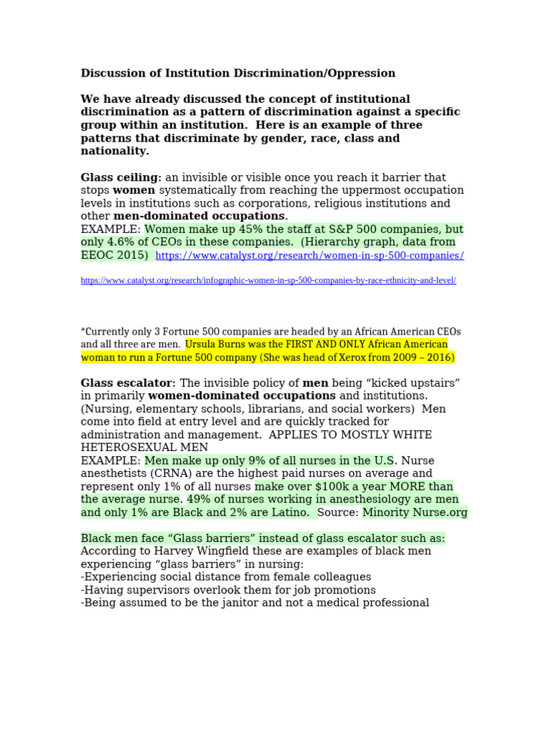 Understanding Institutional Discrimination | PDF | Women's Rights ...