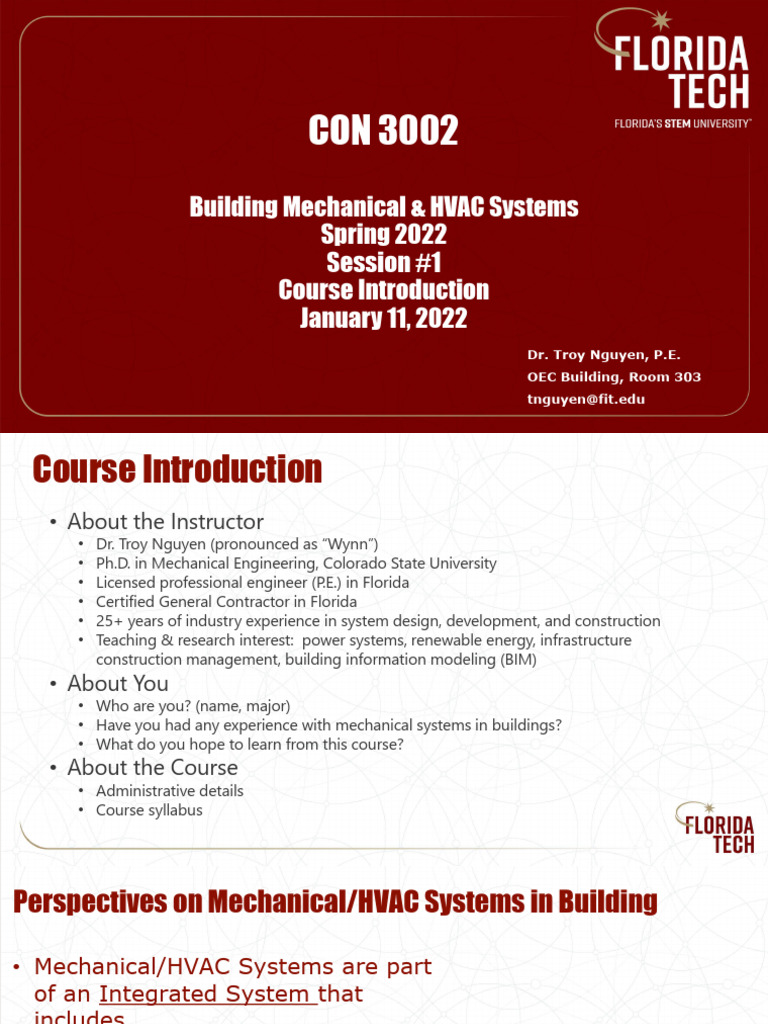 Lecture #1 CON 3002 Spring 2022 | PDF | Watt | British Thermal Unit