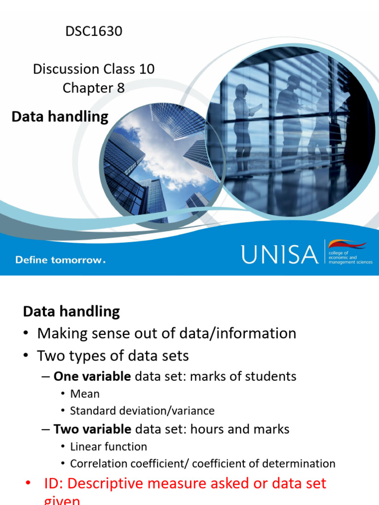Data Handling: Mean, SD, and Correlation | PDF | Variance | Mean