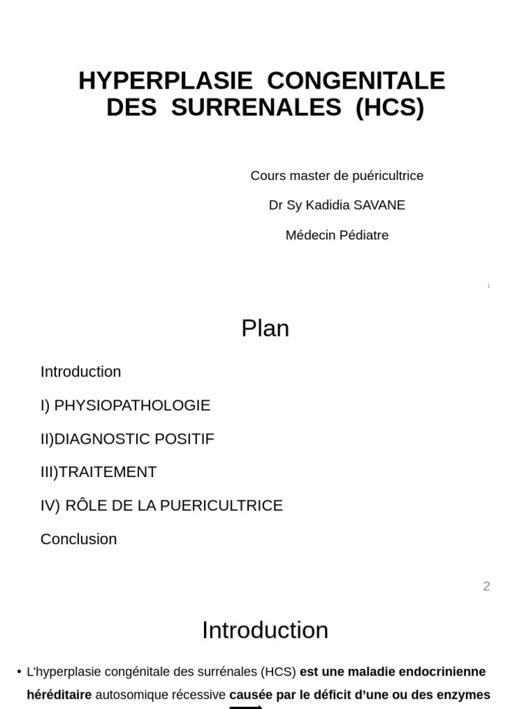 Hyperplasie Congénitale des Surrénales | PDF | Glande surrénale ...
