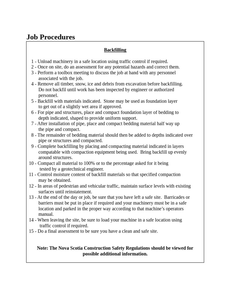 Backfilling Job Procedures Guide | PDF