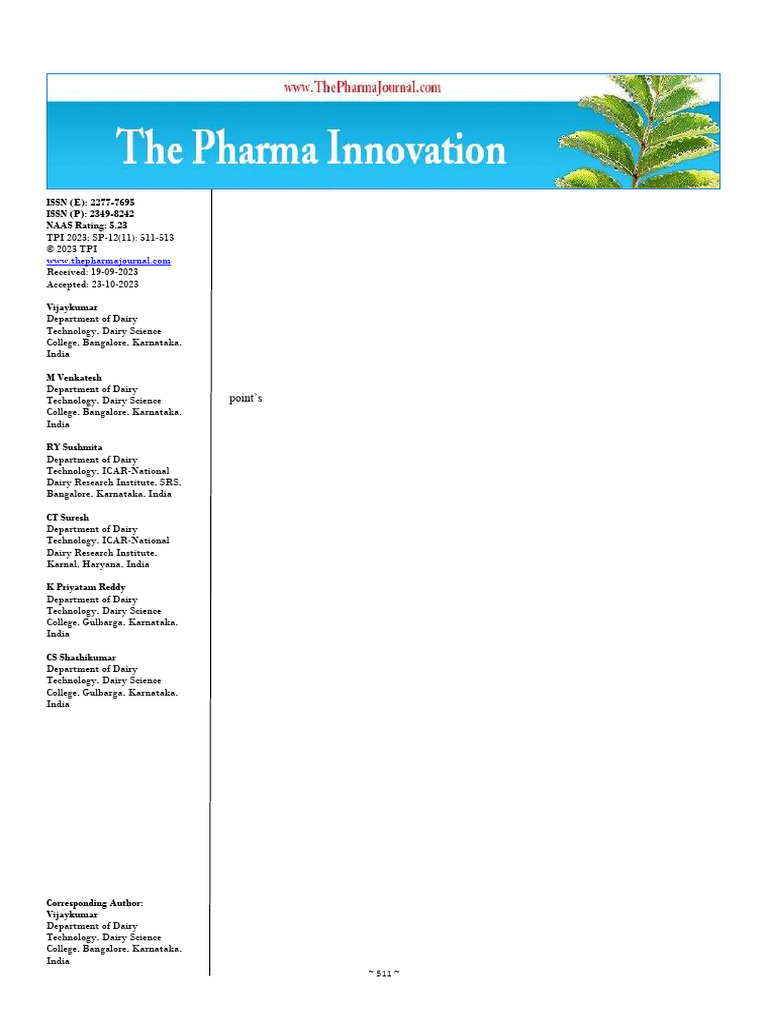 Mango Seed Kernel Powder in Low Fat Khoa | PDF | Antioxidant | Polyphenol