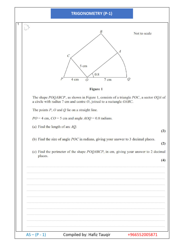 Trigonometry Practice Questions P-1 | PDF