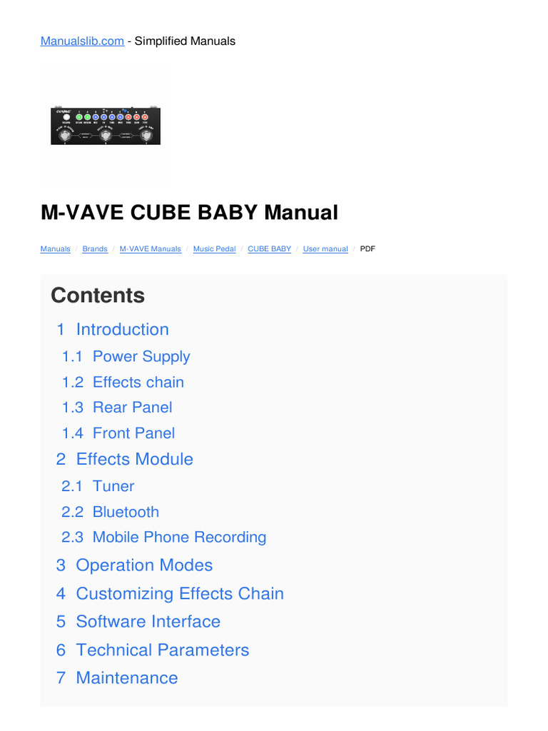 M-VAVE Cube Baby User Manual | PDF | Audio Electronics | Electronics