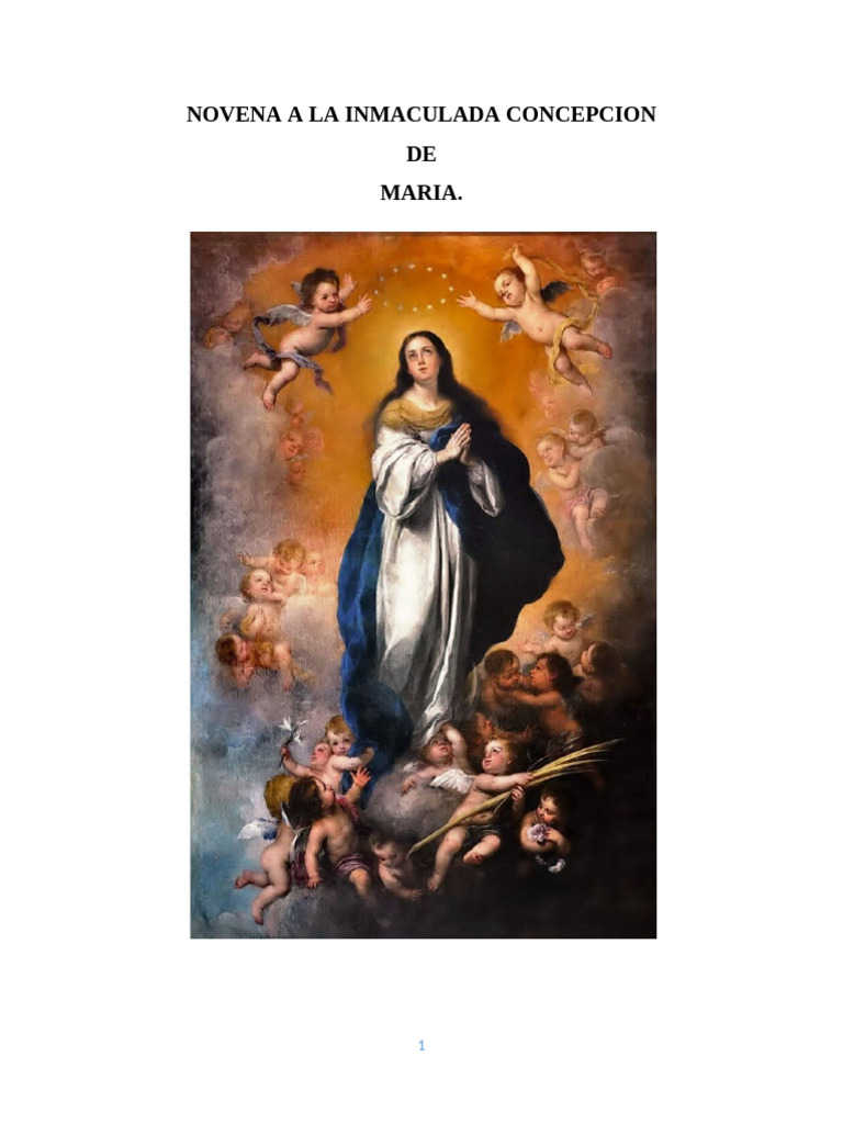 Novena a la Inmaculada Concepción | PDF | María, madre de Jesús ...