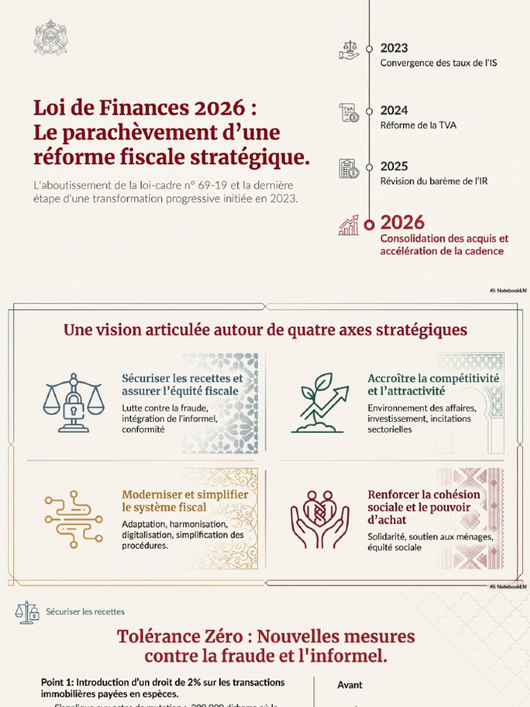 Loi de Finances 2026 Achèvement de La Réforme Fiscale | PDF