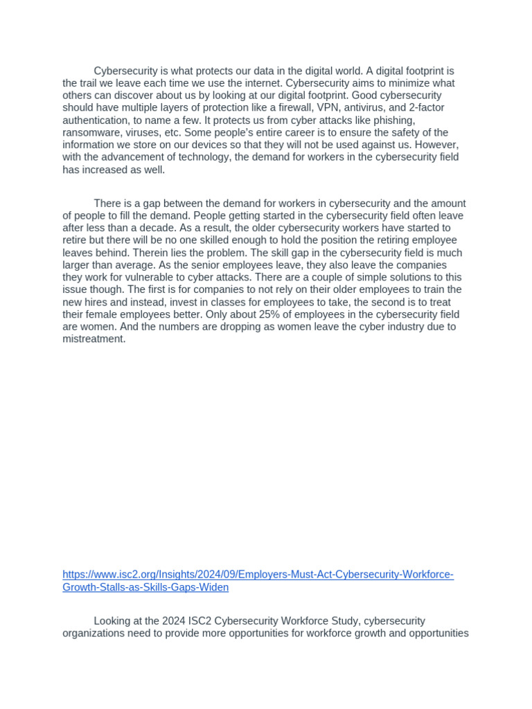 Cybersecurity Workforce Skills Gap Analysis | PDF | Computer Security ...