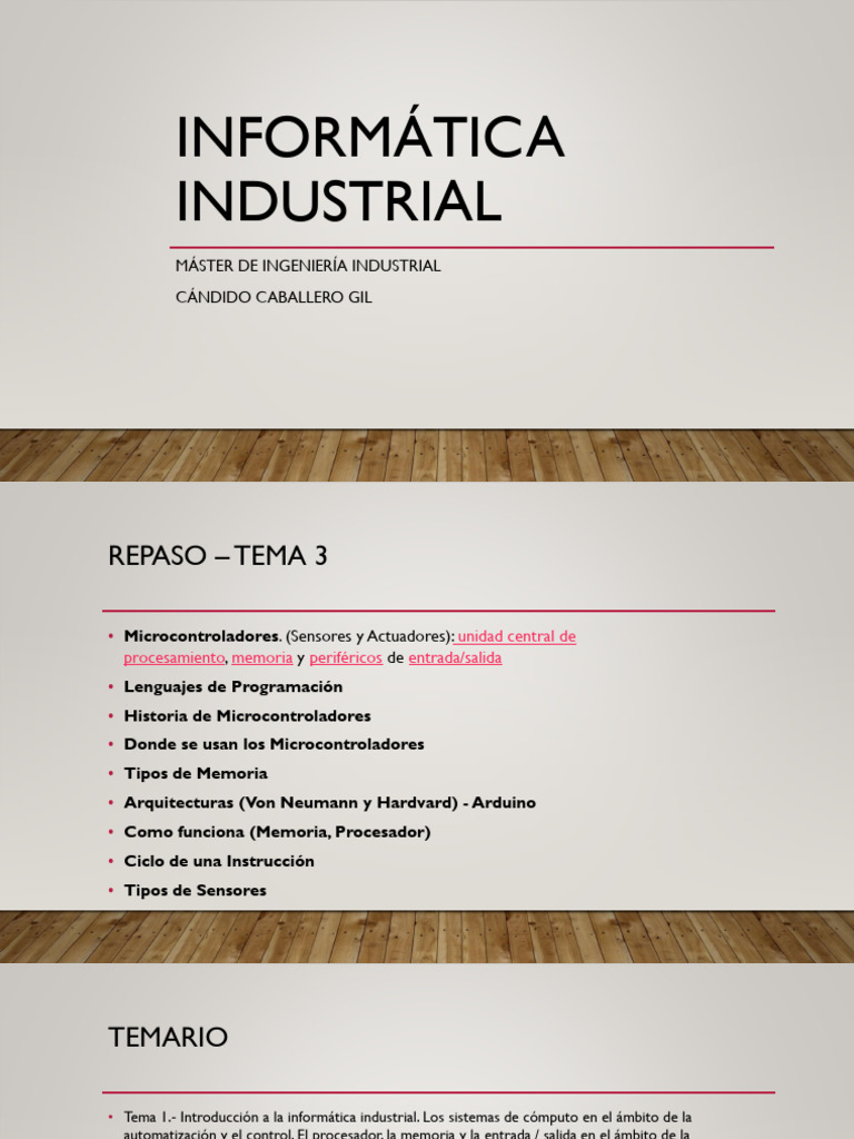 1-Tema1 -Introducción a la informatica industrial | PDF ...