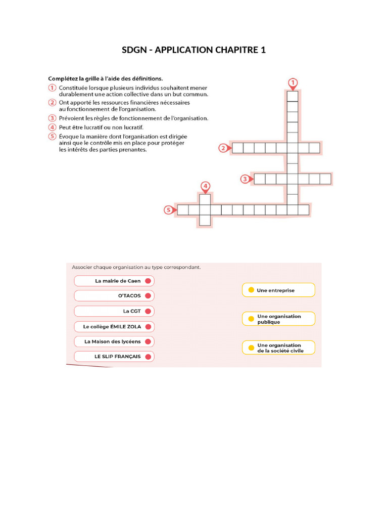 Application Chapitre 1 SDGN | PDF