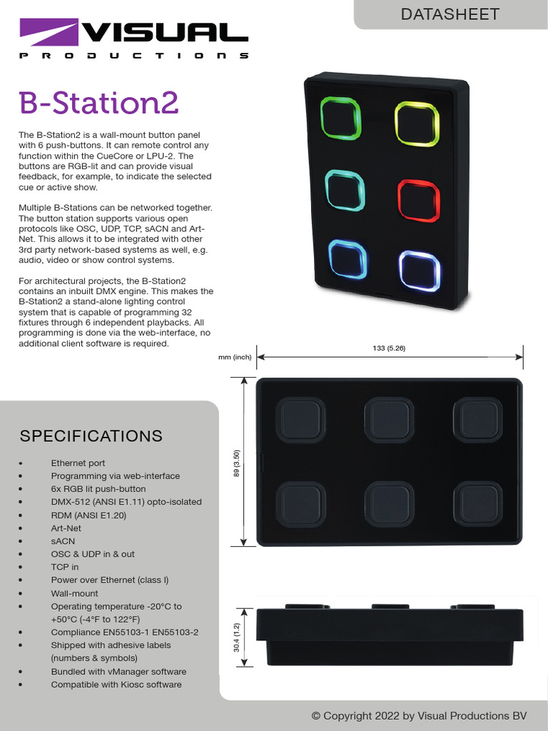 B-Station2: RGB Wall-Mount Control Panel | PDF