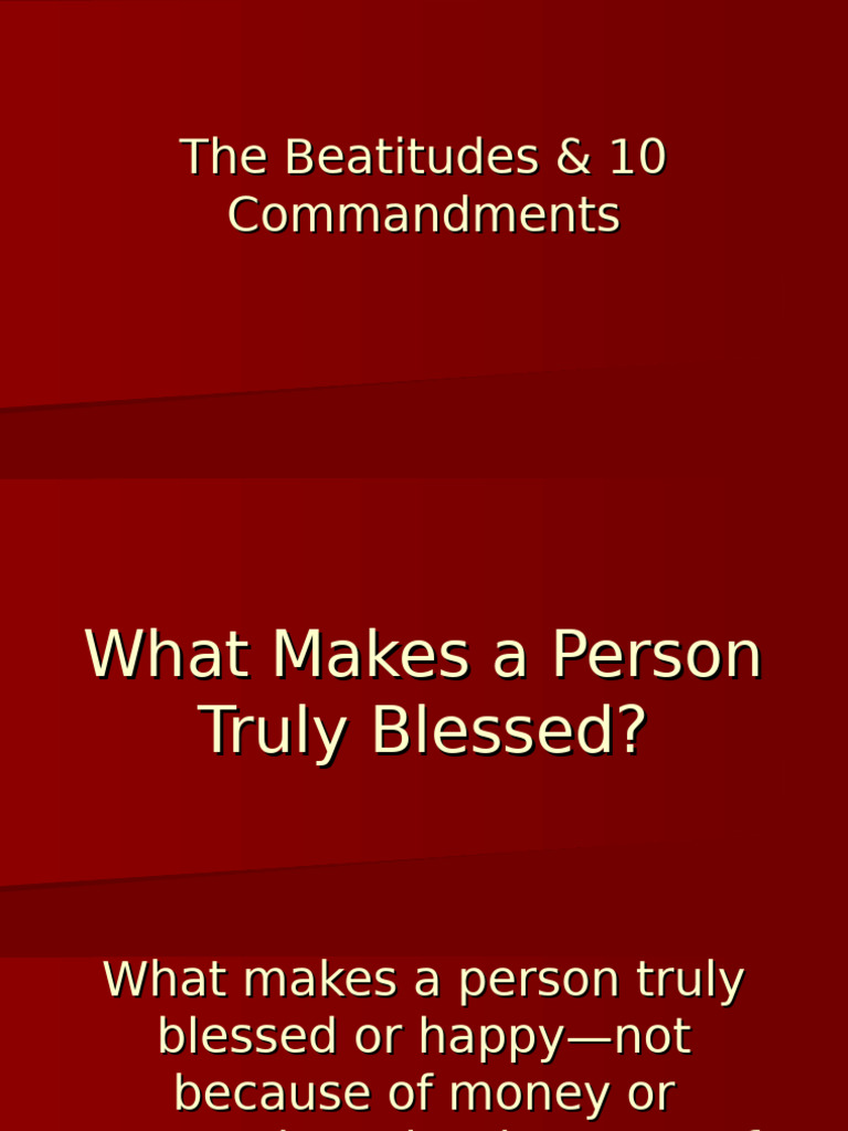Understanding the Beatitudes and Commandments | PDF | Ten Commandments ...