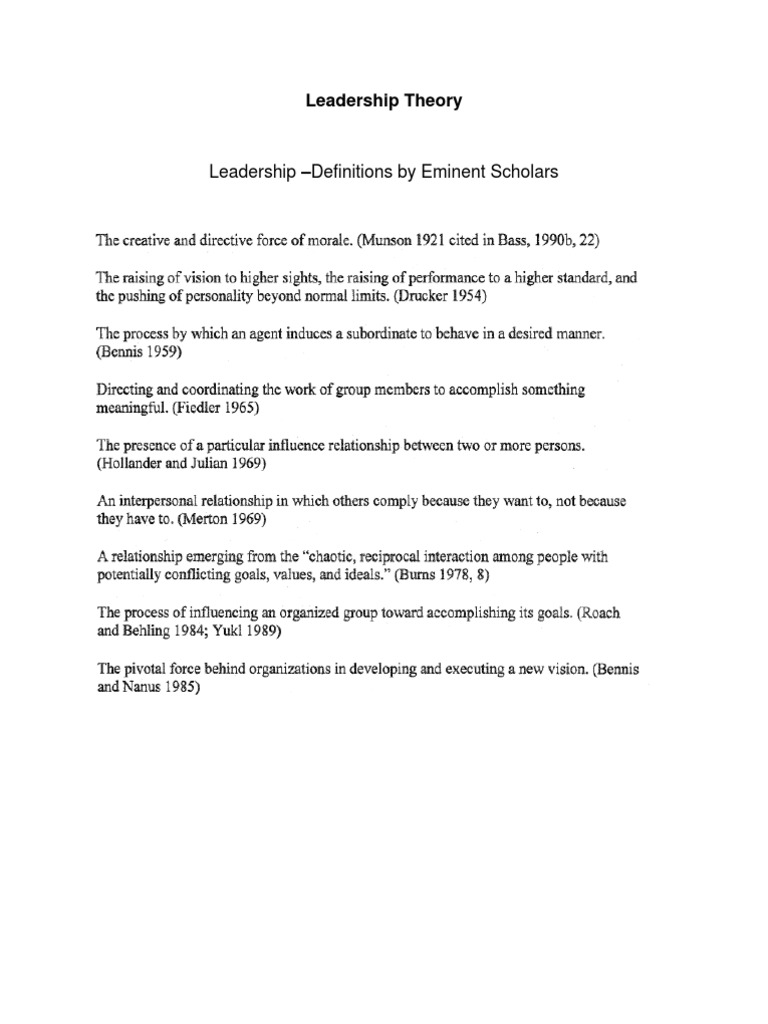 Overview of Leadership Theories | PDF