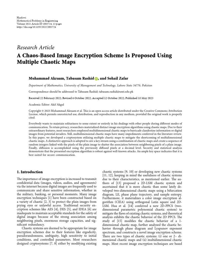 Chaos-Based Image Encryption Method | PDF | Chaos Theory | Encryption