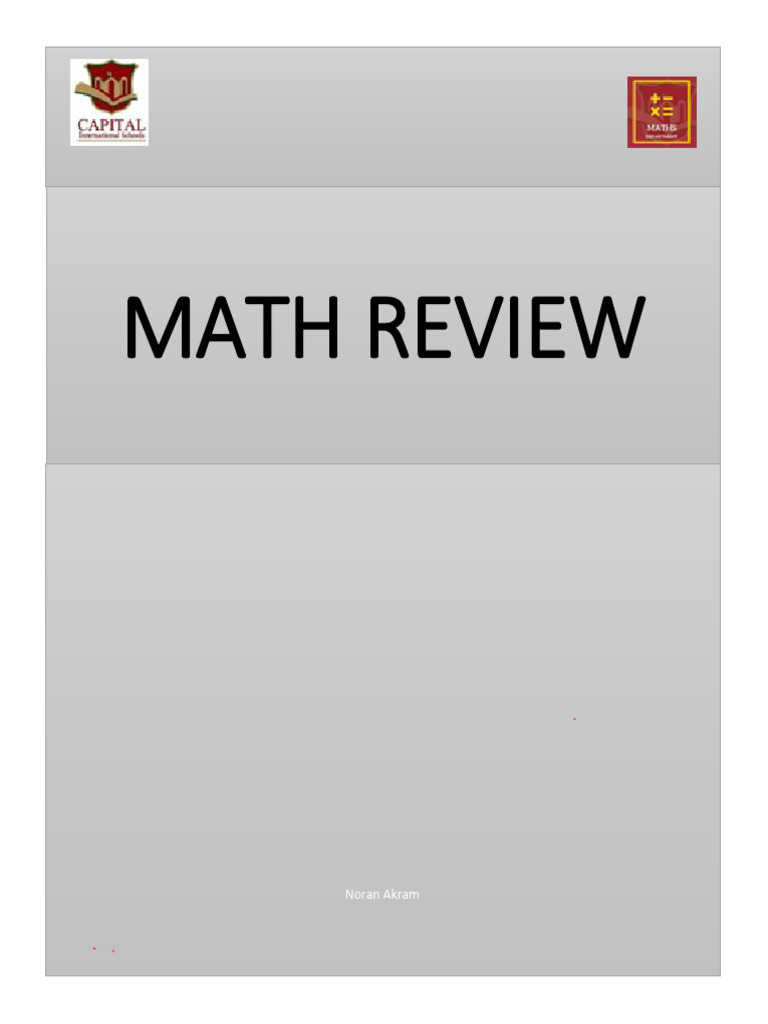 Math Review Worksheet for Students | PDF