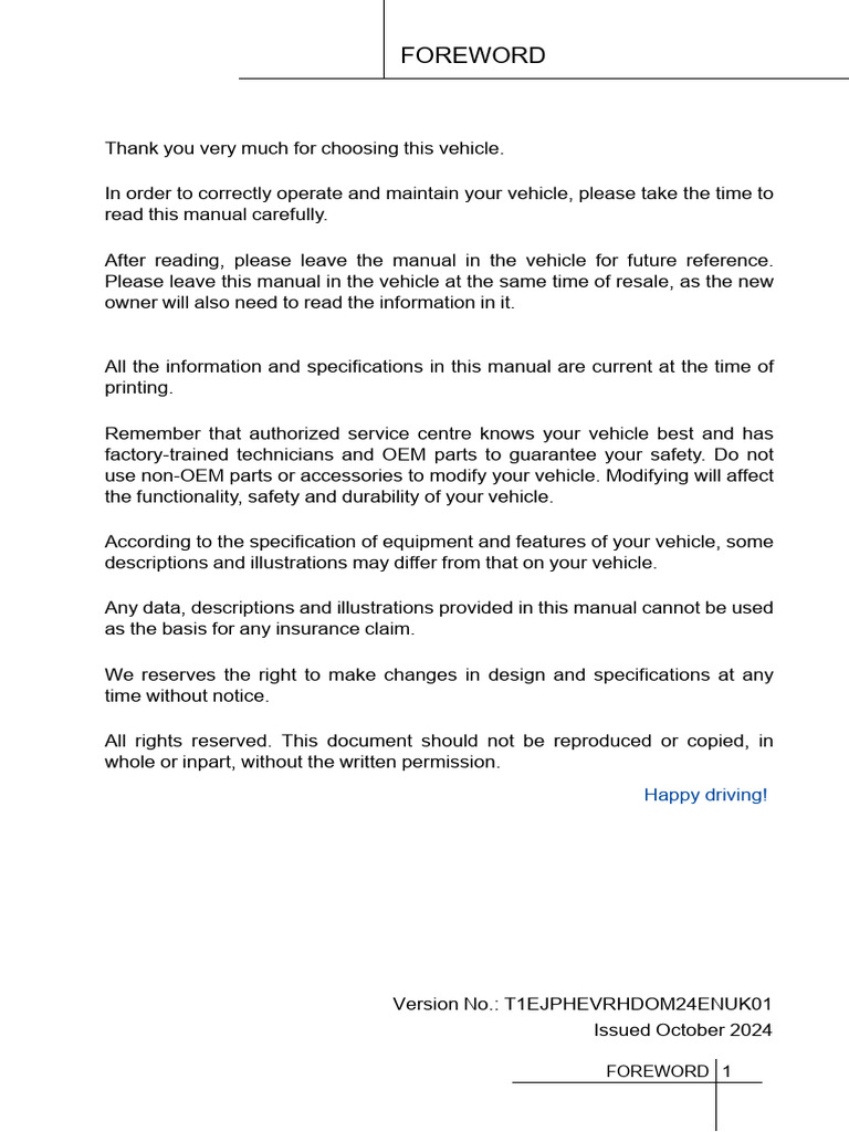 Vehicle Owner's Manual Overview | PDF | Land Vehicles | Transport