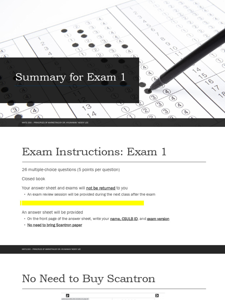 MKTG 300 Exam 1 Instructions & Guide | PDF | Marketing | Compact ...