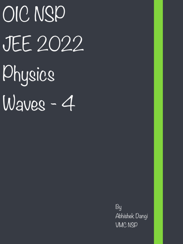 JEE 2022 Physics Waves Study Guide | PDF