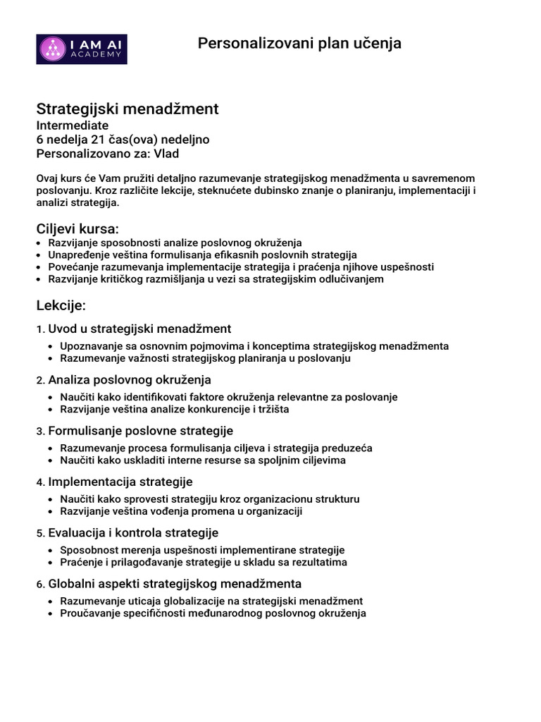 Learning Plan | PDF