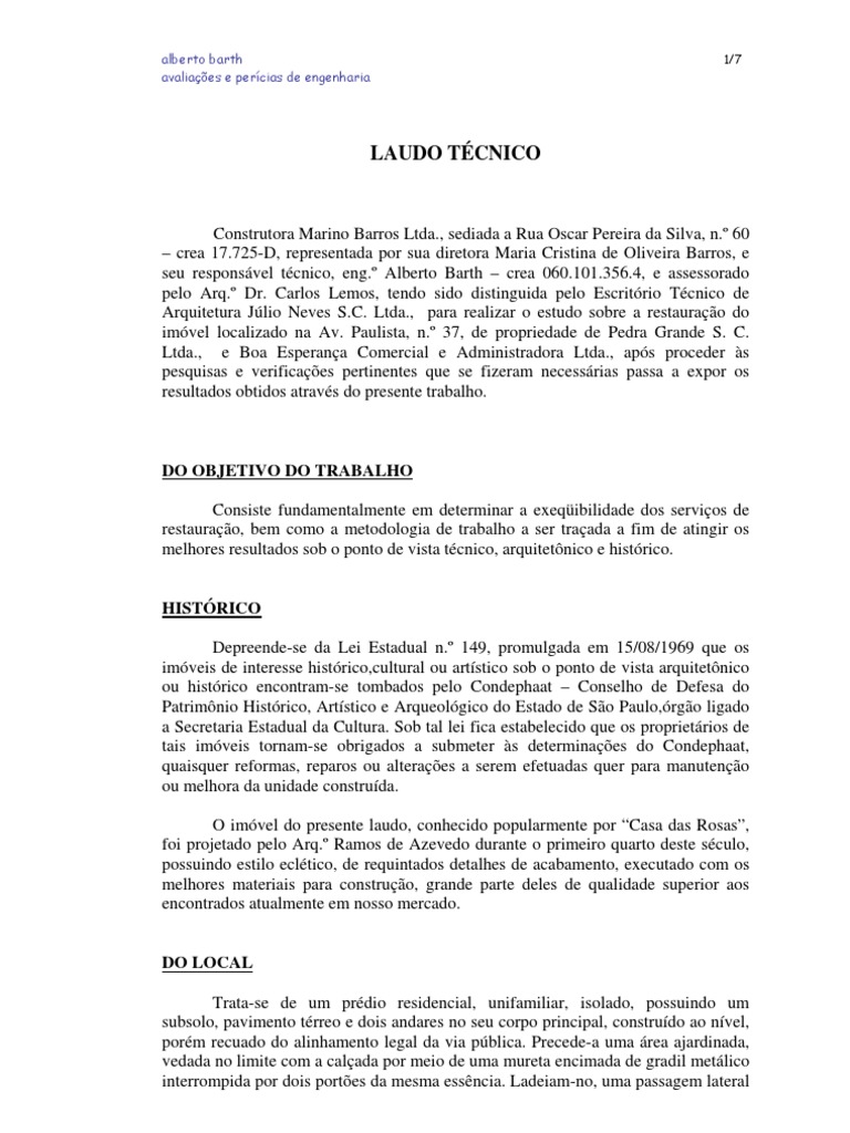 Laudo Tecnico Natureza Tecnologia (Geral)