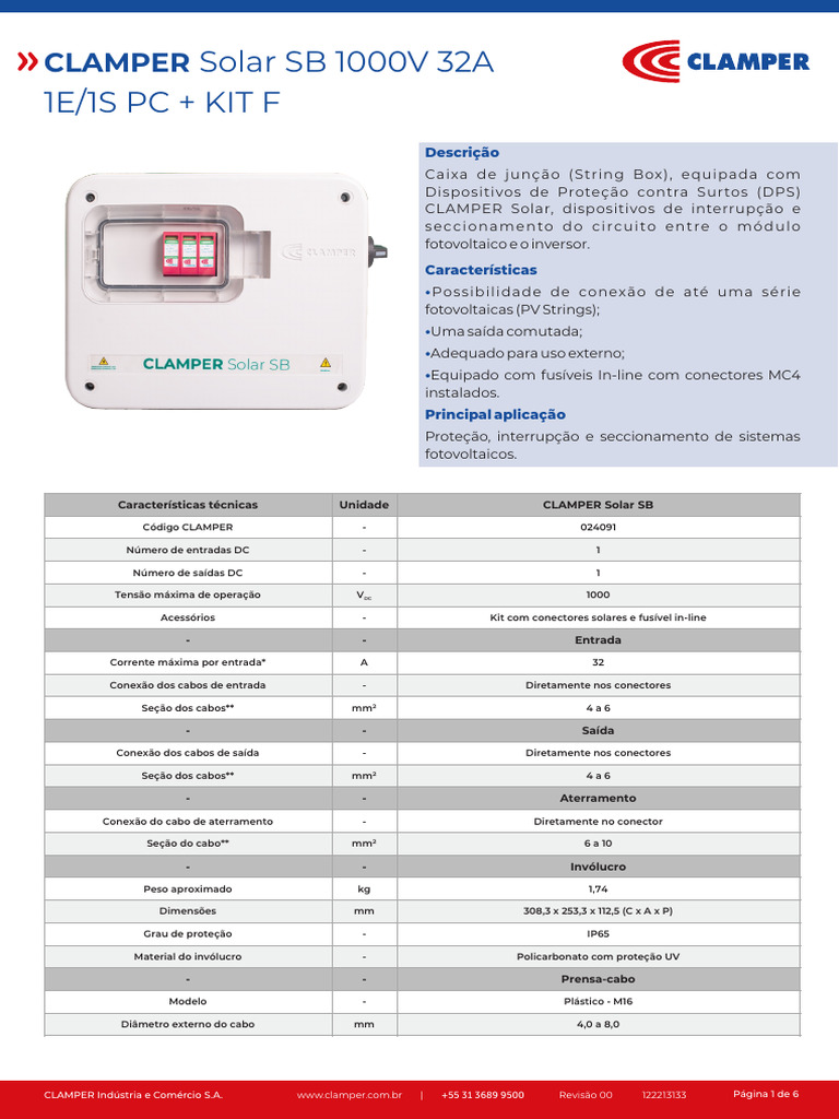 Ft_clamper Solar Sb 1000v 32a 1e_1s Pc + Kit f - 00 - Ft_clamper Solar ...