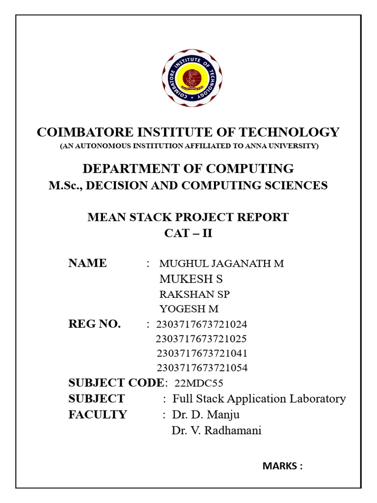 AgriConnect: MEAN Stack Project Report | PDF | Mongo Db | Information ...