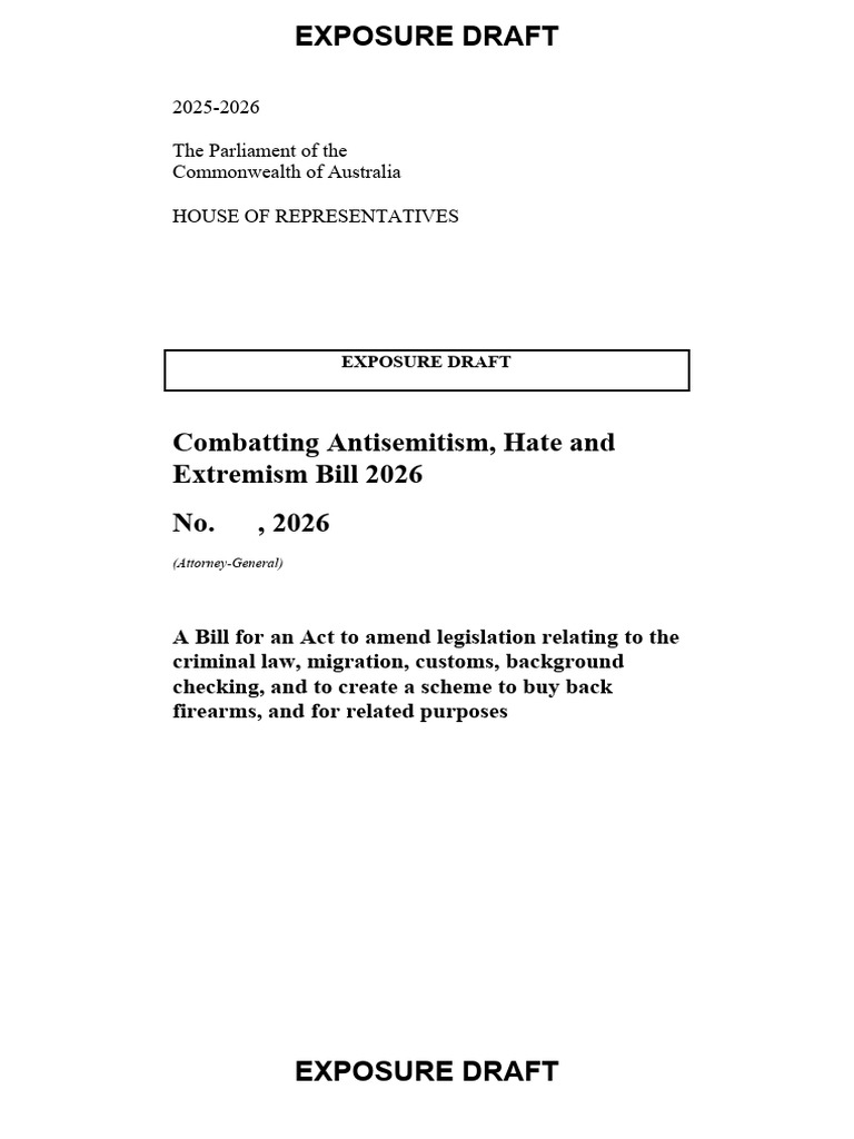 Antisemitism and Hate Bill 2026 Draft | PDF | Hate Crimes | Crimes