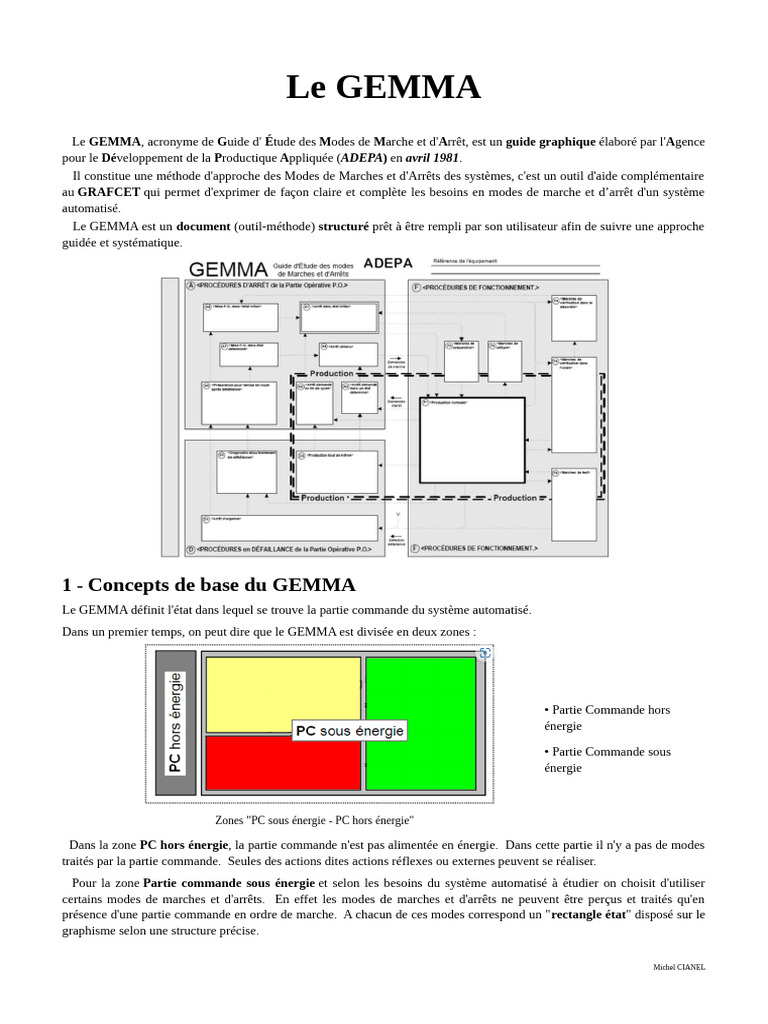 Guide GEMMA : Modes de Marches et Arrêts | PDF