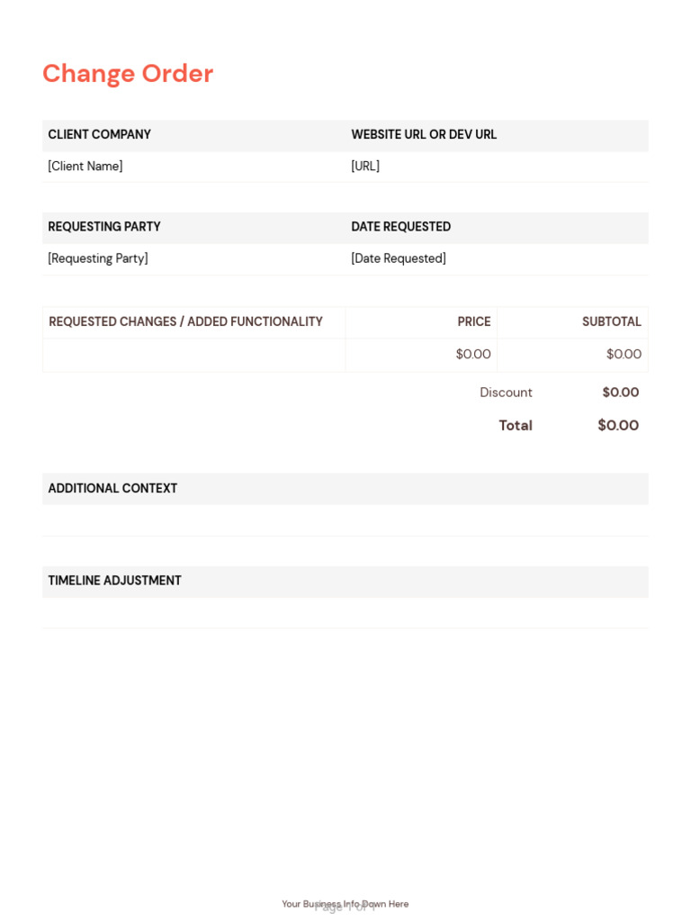 Change Order Request Form | PDF