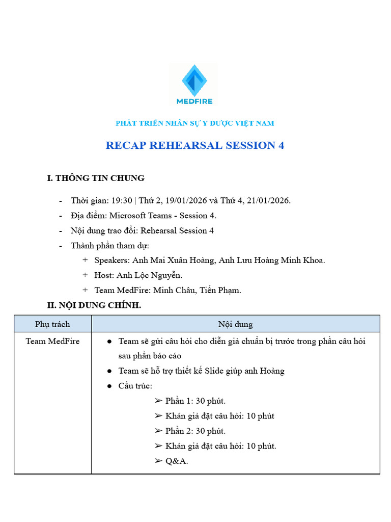 Recap Rehearsal Session 4 | PDF